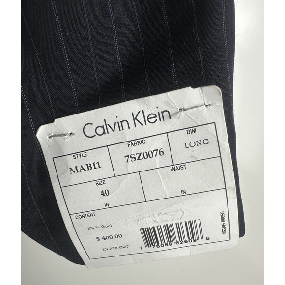 NWT Calvin Klein 40L Blue Pinstripe Wool Blend Blazer Sport Coat $400 MSRP - Picture 9 of 11